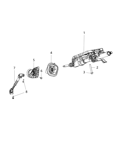 2020 Jeep Wrangler Column Steering Diagram for 68271363AA