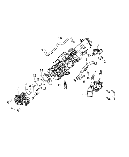 2008 Jeep Commander Valve EGR Diagram for 68438245AA
