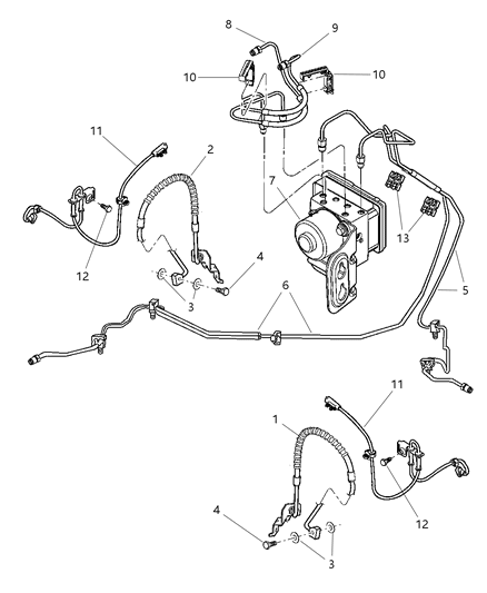 2007 Dodge Durango Sensor Anti-Lock Brakes Diagram for 4721014AA
