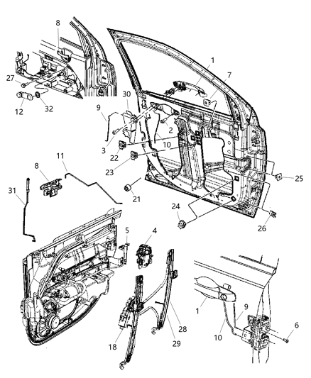 Latch Front Door Diagram for 4589416AE