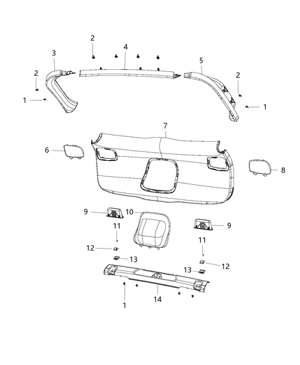 Panel Liftgate Diagram for 5LS74DX9AD