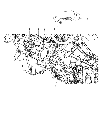1994 Dodge B250 Starter Engine Diagram for R4801651AA