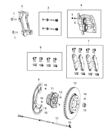 Sensor Kit Wheel Speed Diagram for 68394210AC