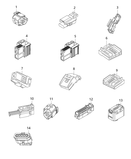 2017 Jeep Compass Connector Electrical Parking Sensor Node Diagram for 68231534AA