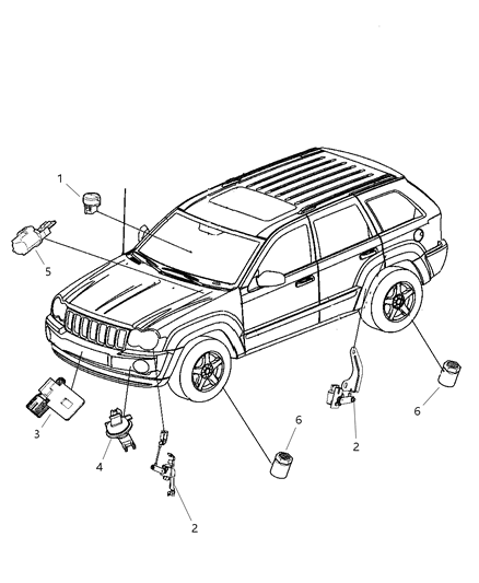 Sensor Headlamp Diagram for 55079007AC
