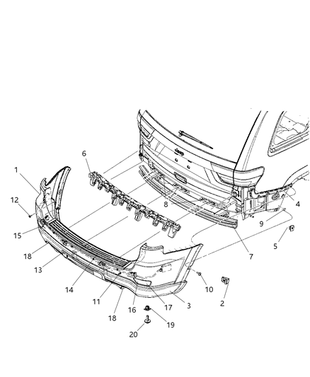 2016 Jeep Wrangler Shield Exhaust Rear Fascia Diagram for 68090952AB