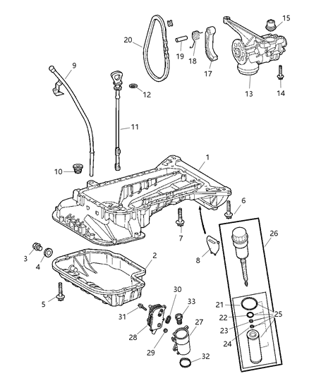 Plug Oil Drain [M15] Diagram for 5073945AA