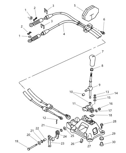 Spacer Gearshift Control Diagram for MR399496