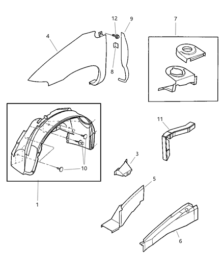 Bracket Bodyside Aperture Diagram for 4860897AC