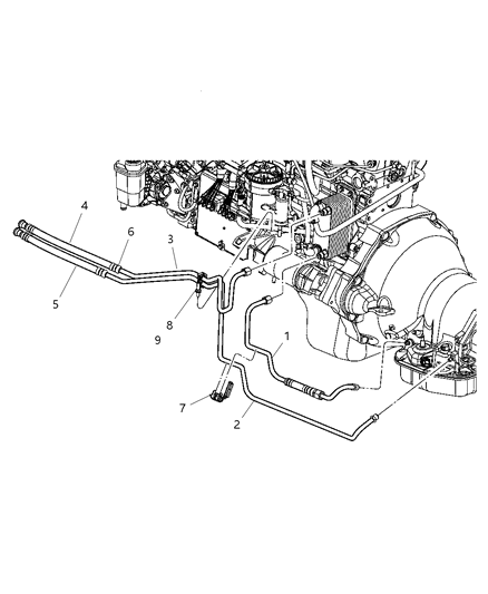 Tube Oil Cooler Diagram for 52028922AD