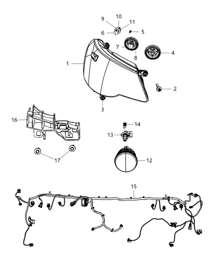 Headlamp Diagram for 5182590AA