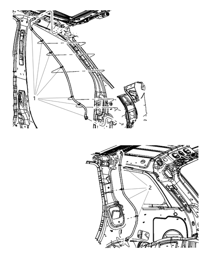 2018 Jeep Wrangler Hose Sunroof Drain Front Clips Included With Hose Diagram for 68175016AB