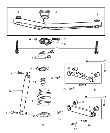 2024 Ram 1500 Classic Bolt And Retainer Hexagon Head M14X2.00X110.00 Diagram for 6508678AA