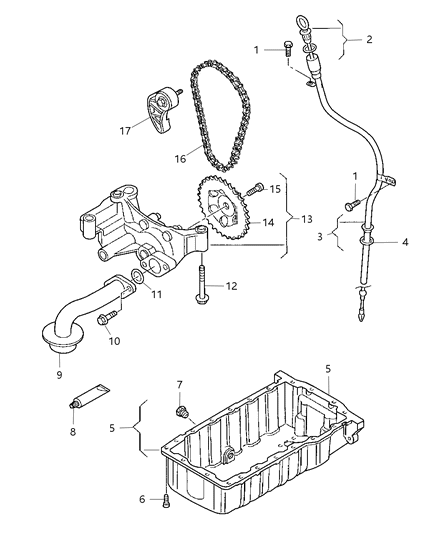 Indicator Engine Oil Level Diagram for 68001158AA