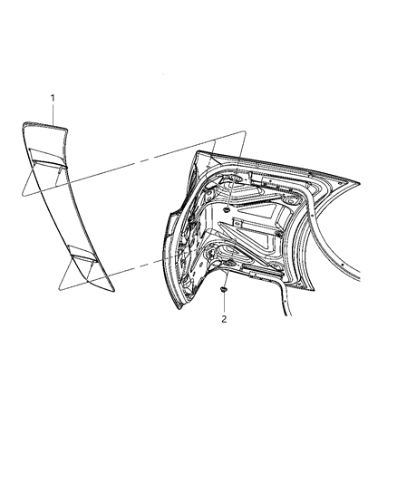 1997 Dodge B2500 Spoiler Rear Diagram for 1MA40TZZAC