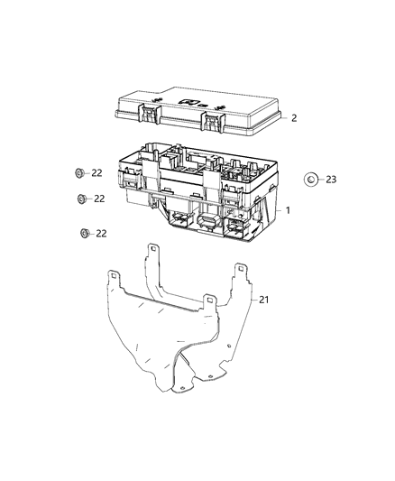 1995 Chrysler Cirrus Module Totally Integrated Power Diagram for 68239606AA