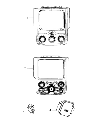 2015 Ram 5500 Center Stack Upper Diagram for 1UJ97DX9AF