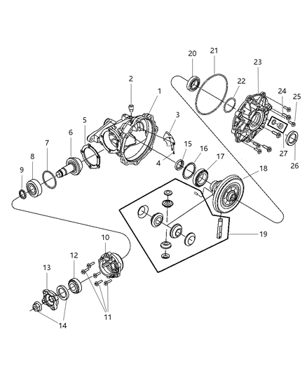 2016 Chrysler Town & Country Retaining Ring/Shim Differential Bearing Diagram for 5161728AA