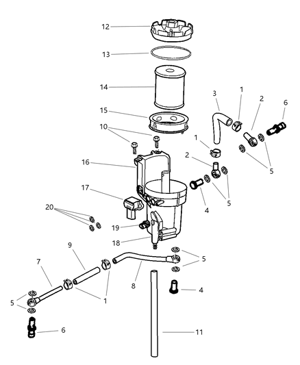 1984 Chrysler Fifth Avenue Housing Fuel Filler Diagram for 5015579AC
