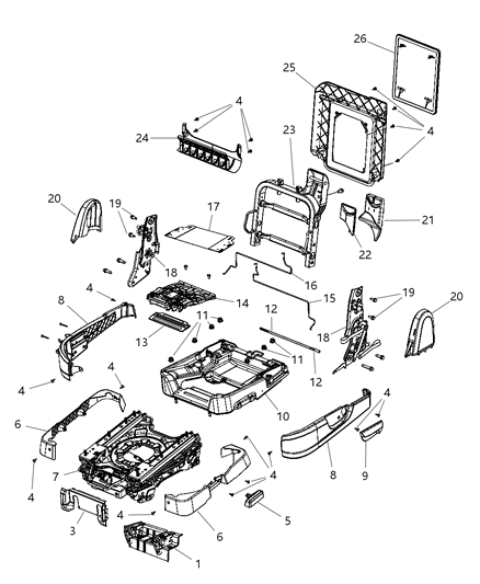 Shield Seat Cushion Diagram for 1HW011D5AA