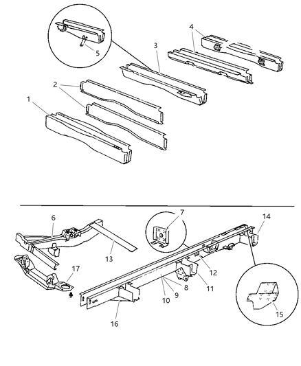 Crossmember Transmission Diagram for 55347223AB