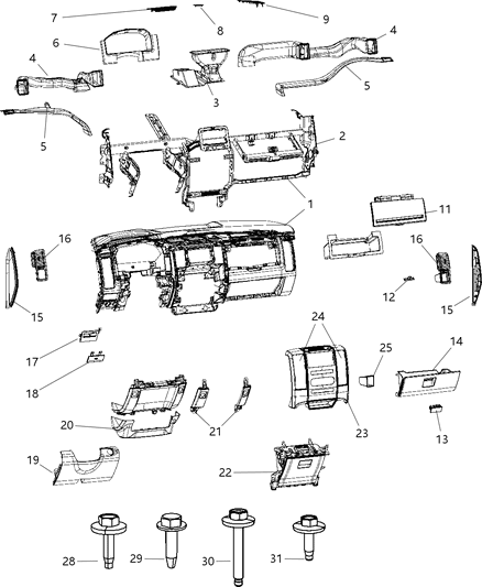 2003 Chrysler Concorde Handle Parking Brake Diagram for 1NL972D3AA