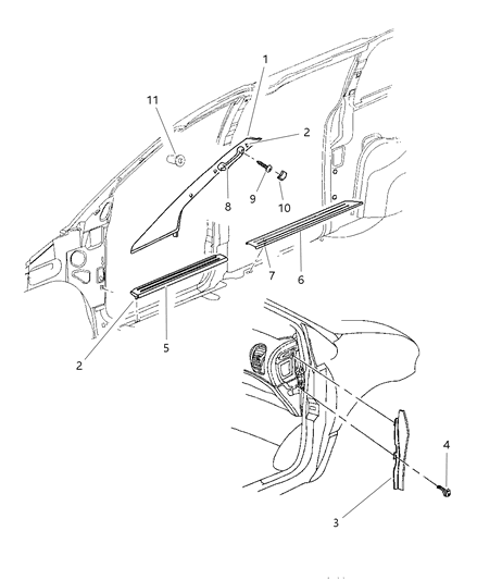 1999 Dodge Grand Caravan Handle, Assist Right Side Only Diagram for LH22SC3