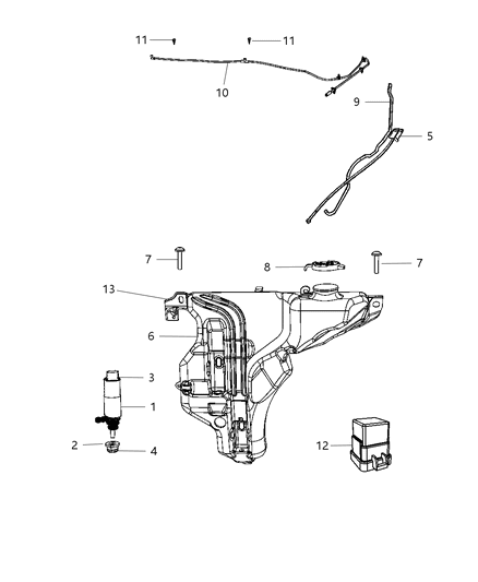 Hose Assembly Windshield Washer Diagram for 5113626AA