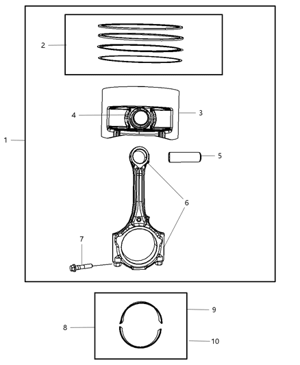 2001 Chrysler 300M Piston Pin And Rod Diagram for 4593589AB