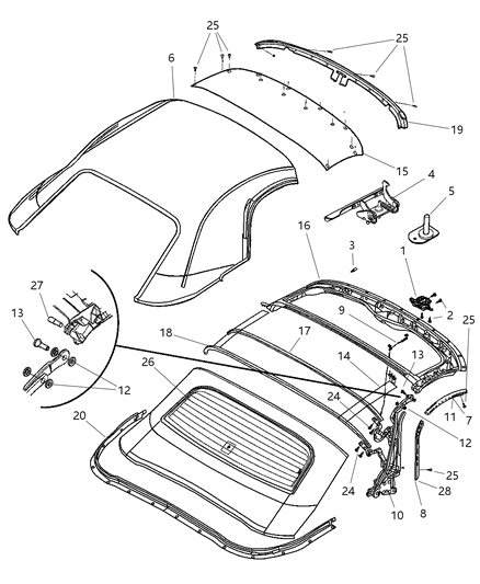 Push Pin Passive Entry Antenna Diagram for 6505417AA