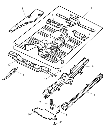 Crossmember Transmission Diagram for 52058940AB