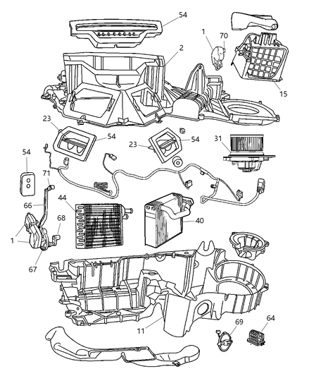 Core Heater Core Only Diagram for 4885749AA