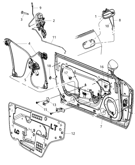 Latch Front Door Diagram for 4589603AB