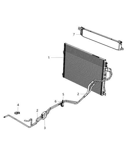 1999 Jeep Grand Cherokee Hose And Tube Oil Cooler Pressure And Return Diagram for 55038177AB