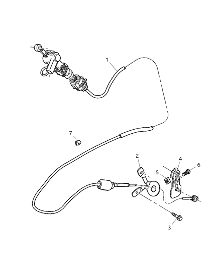 1989 Chrysler Fifth Avenue Cable Shift Diagram for 52107847AH
