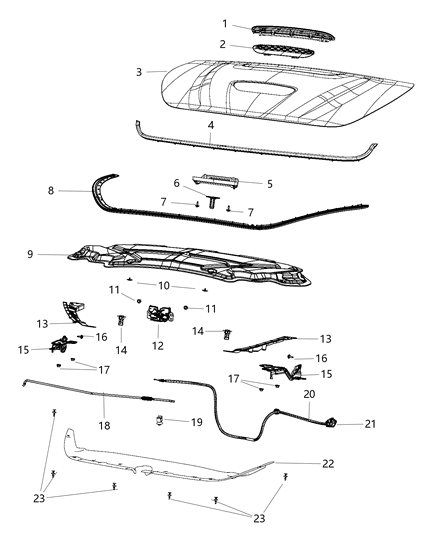 Bezel Hood Diagram for 68271965AA