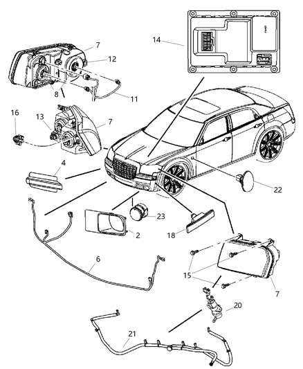 Headlamp Diagram for 4805761AG