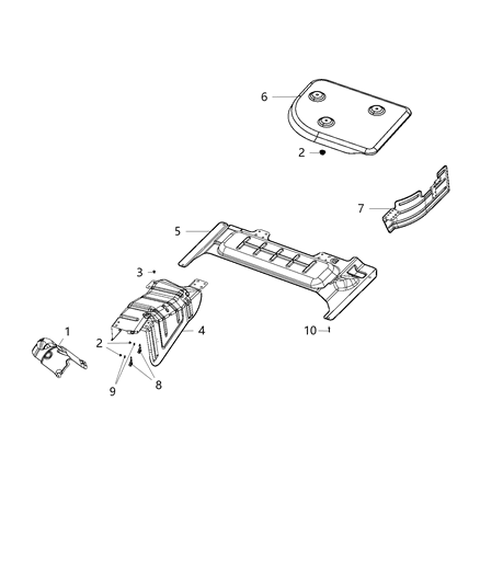 1987 Jeep Comanche Heat Shield Dash Diagram for 68284392AA