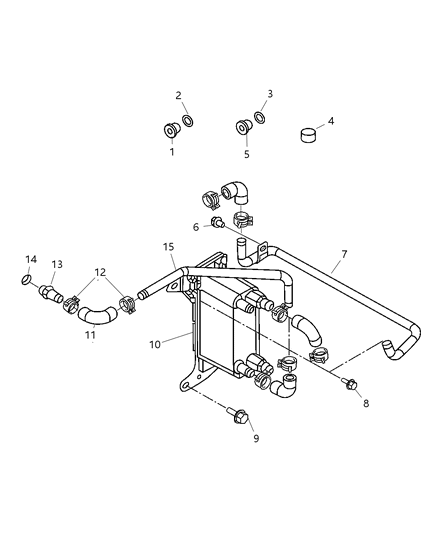 Tube Oil Cooler Diagram for 5086943AA