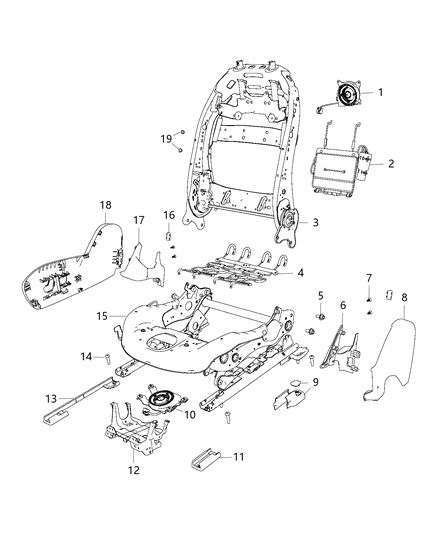 2020 Chrysler 300 Adjuster Power Seat Diagram for 68281929AC
