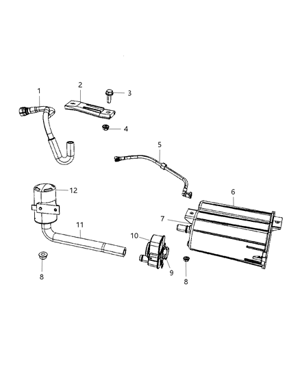 2010 Jeep Compass Hose Canister To Vent Valve Diagram for 5105407AA