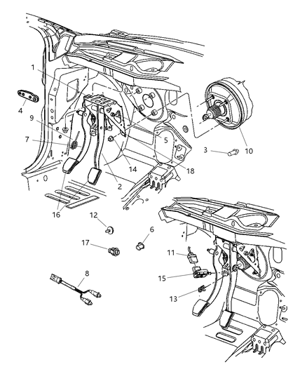 Pedal Brake Diagram for 4509770