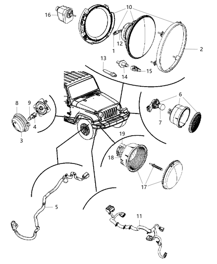 Wiring Headlamp Diagram for 68217540AA