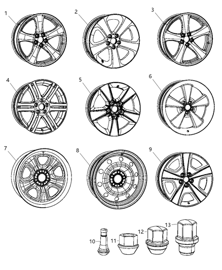 Wheel Aluminum Diagram for 1LS64SZ0AA