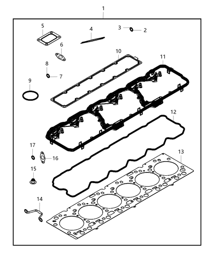 2012 Jeep Liberty Gasket Exhaust Manifold Diagram for 5135789AB