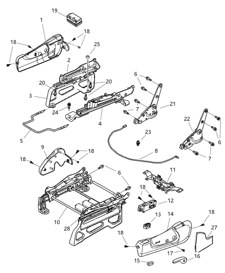 Adjuster Manual Seat Diagram for 5072104AB