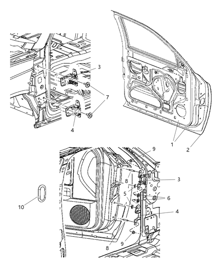 Door Front Diagram for 55359309AB