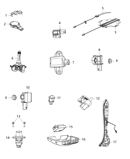 2012 Jeep Grand Cherokee Sensor Acceleration Single Axis Diagram for 68245079AA