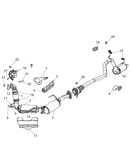 Isolator Exhaust Support Diagram for 52124062AA