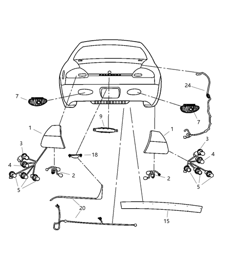 Lamp Tail Stop Turn Diagram for 4805593AE